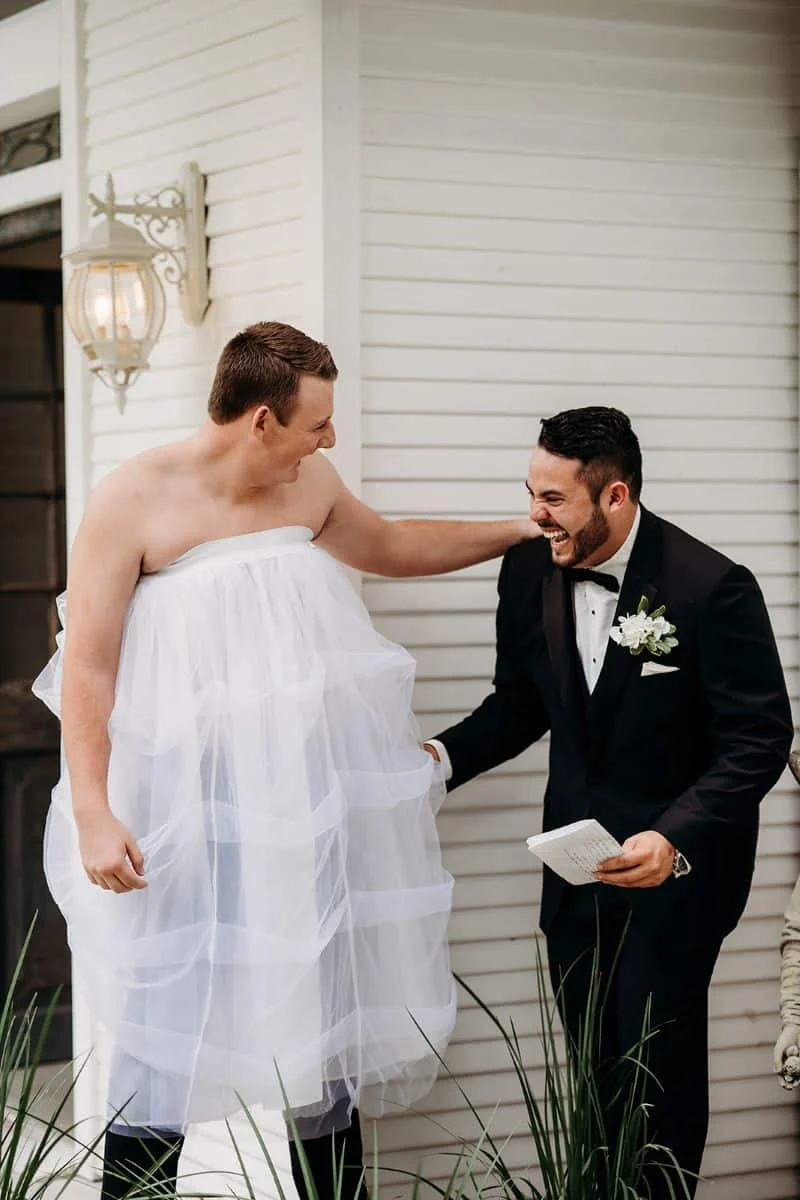 The first look prank, her brother Jacob in a wedding dress