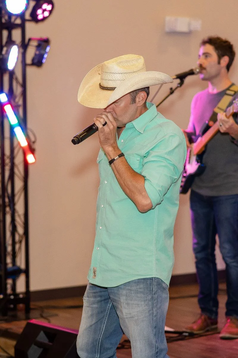 Gary Glenn singing with the 20X Band at the reception