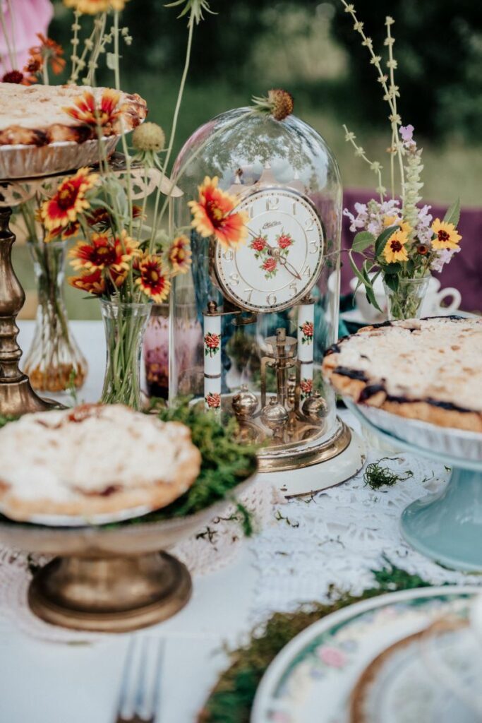 Wedding food catering tabletop setup