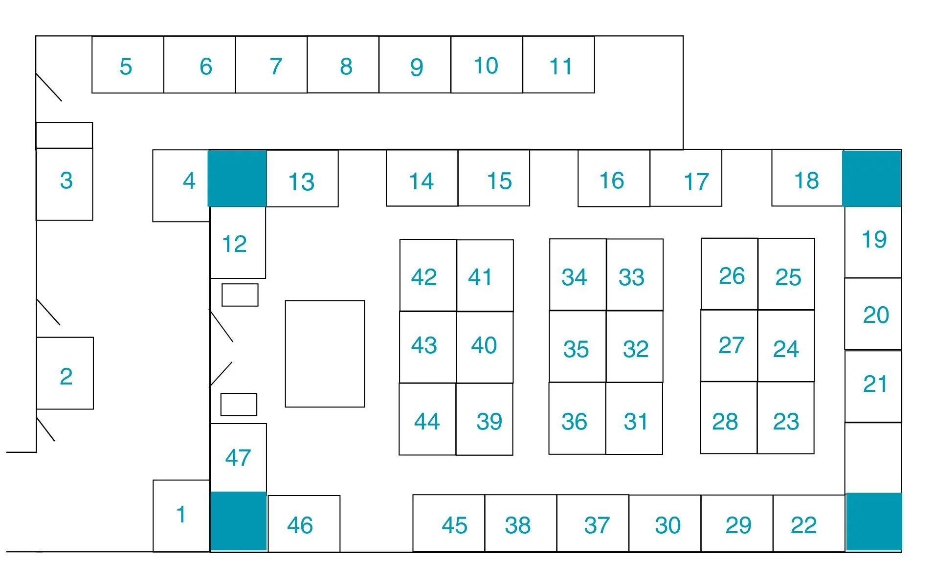 A blueprint map of the booth setup at the Bridal Jubilee Boerne vendor and bridal event