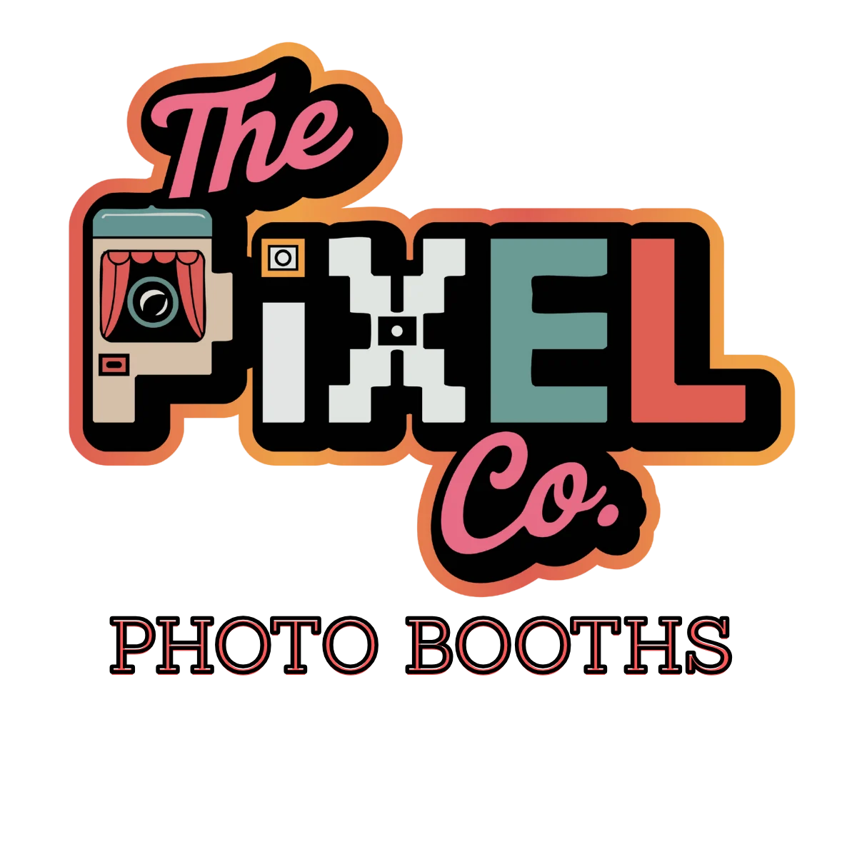 The logo for The Pixel Co. Photo Booths, Wedding Photo Booth Rentals