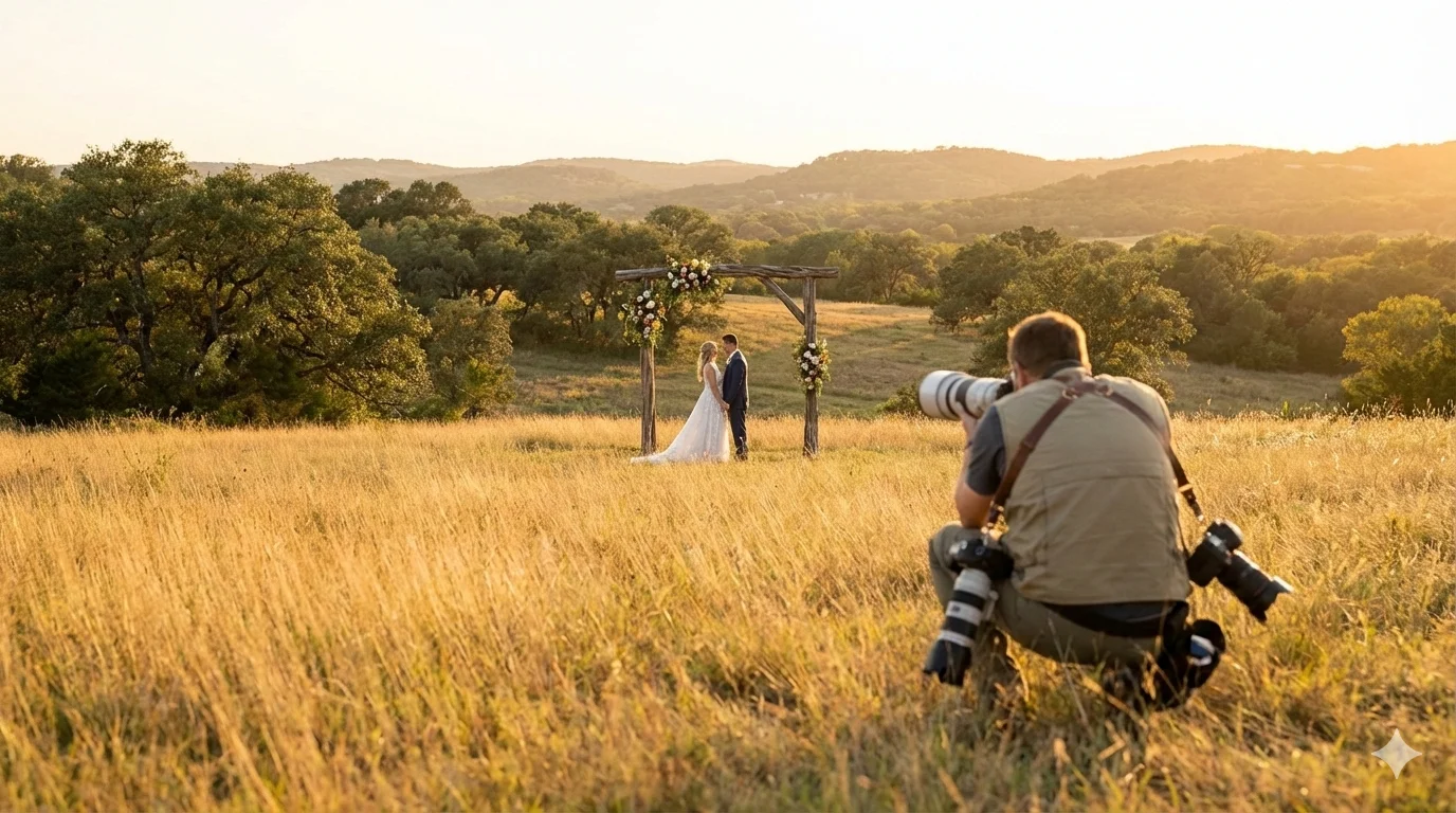 Wedding photographer cost in Texas Hill Country for outdoor wedding photography